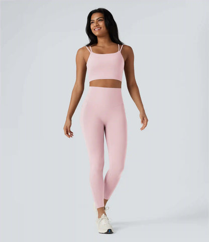 Halara UltraSculpt™ Double Straps Twisted Backless Cropped Yoga Tank Top
