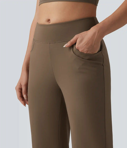 Mid Rise Bootcut Yoga Pants with Pockets