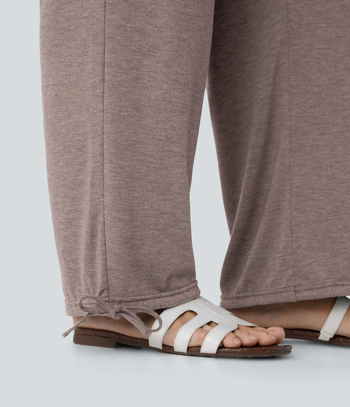 Crossover High Waisted Pocket Drawstring Casual Joggers