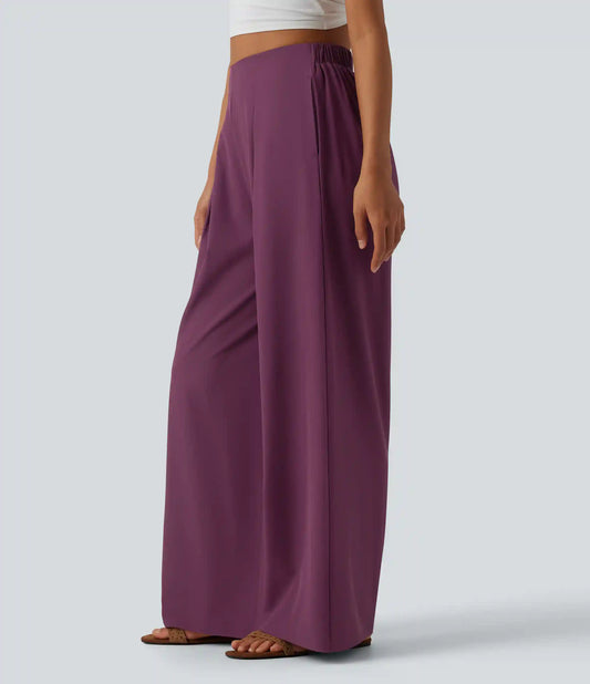 Breezeful™ High Waisted Pleated Quick Dry Resort Flowy Baggy Pants with Pockets