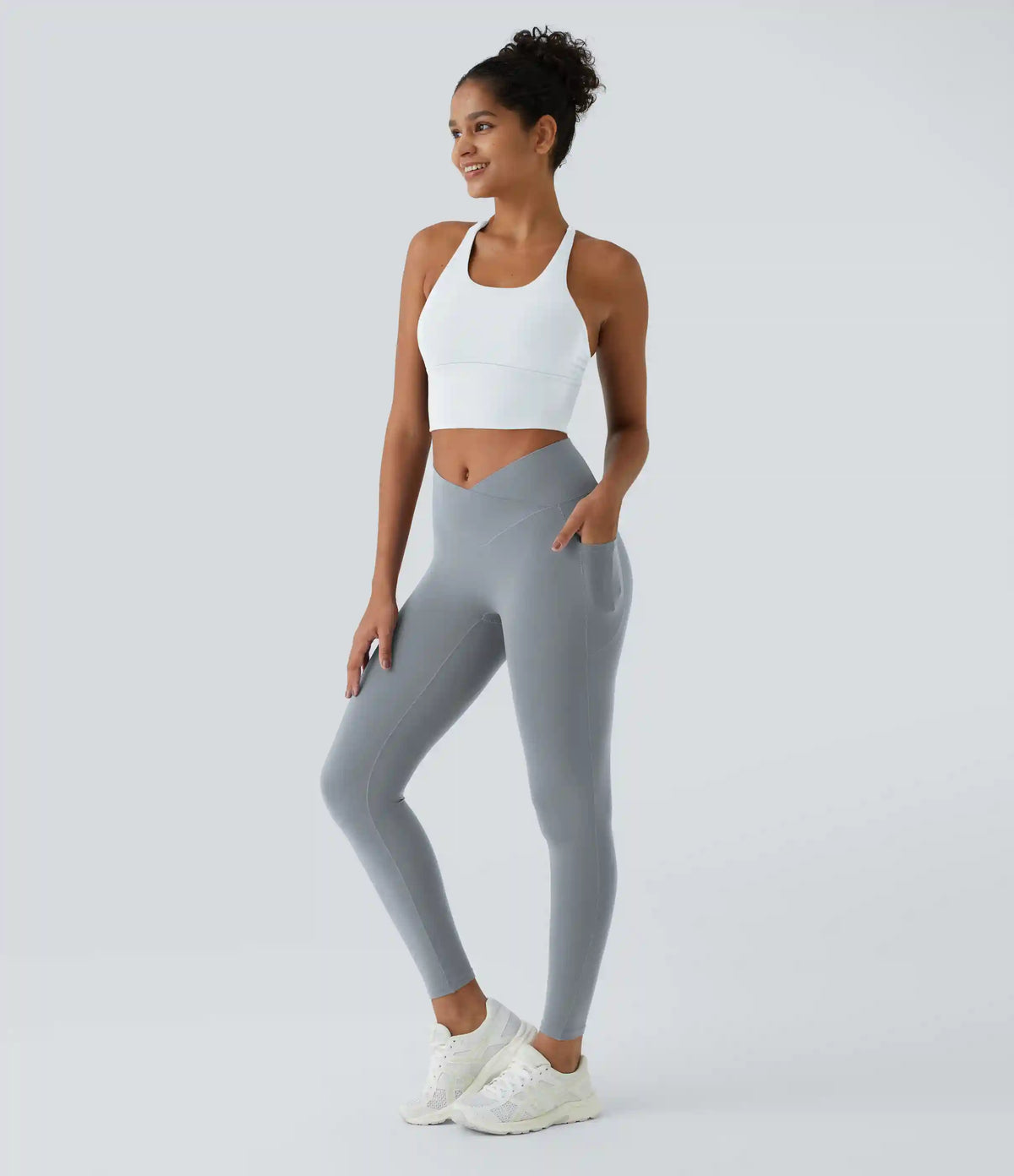 SoftlyZero™ Crossover Pocket Plain Leggings