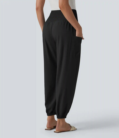 Breezeful™ Ultra High-Waist Shirred Quick Dry Resort Joggers with Pockets