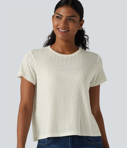 Round Neck Short Sleeve Casual T-Shirt