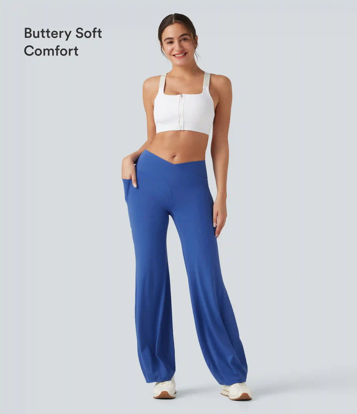 SoftlyZero™ Crossover High Waisted Dance Balloon Joggers with Pockets