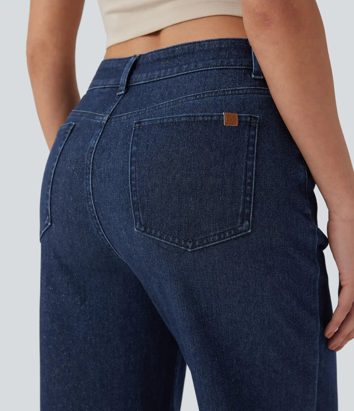 Halara Flex™ High Waisted Straight Leg Sparkle Casual Jeans with Pockets