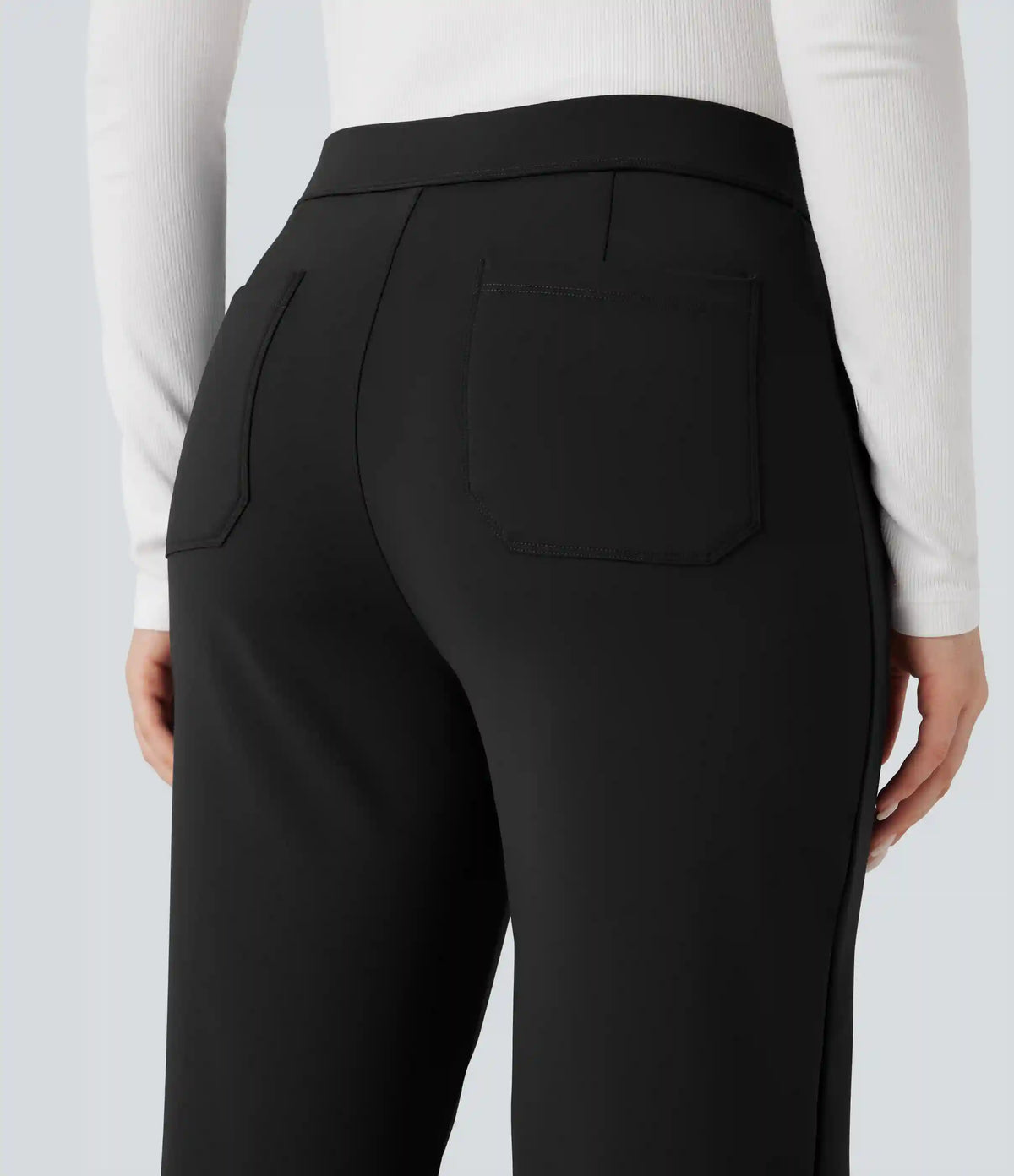 SoftlyZero™ Plush Thermal Mid Rise Split Hem Straight Leg Work Pants with Pockets