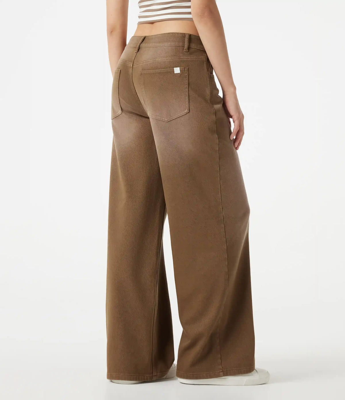 Halara Flex™ Asymmetric Low Rise Wide Leg Colorful Washed Casual Jeans with Pockets