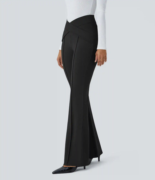 High Waisted Crossover Casual Pants
