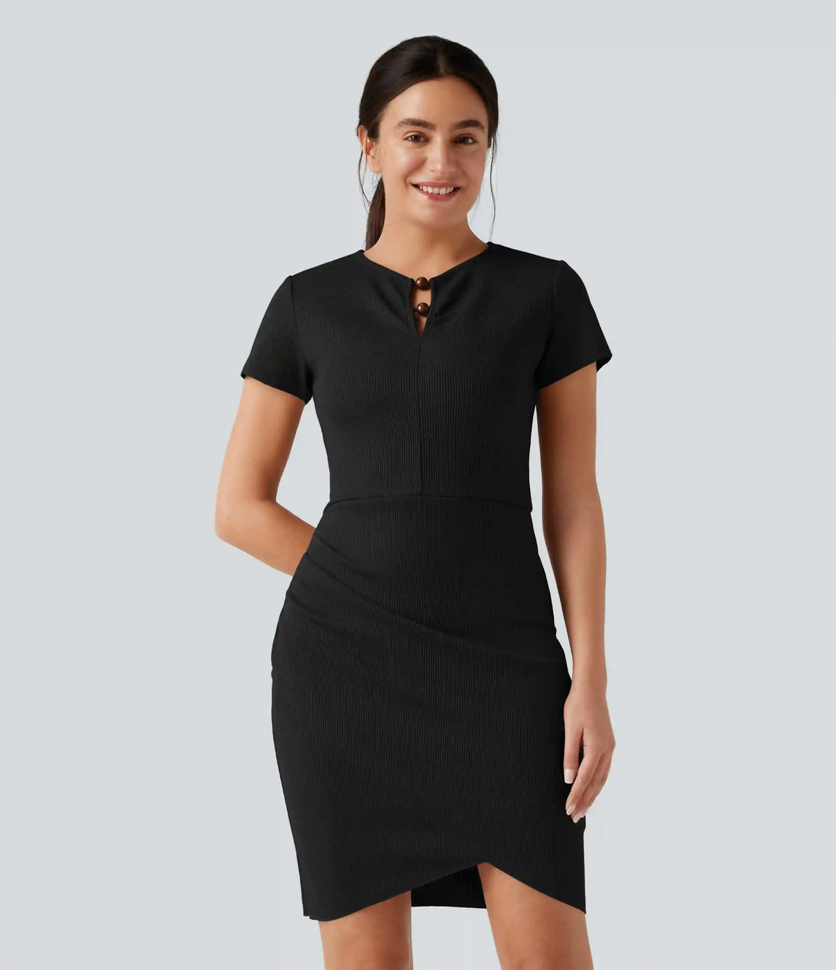 Short Sleeve Bodycon Tulip Hem Mini Casual Dress