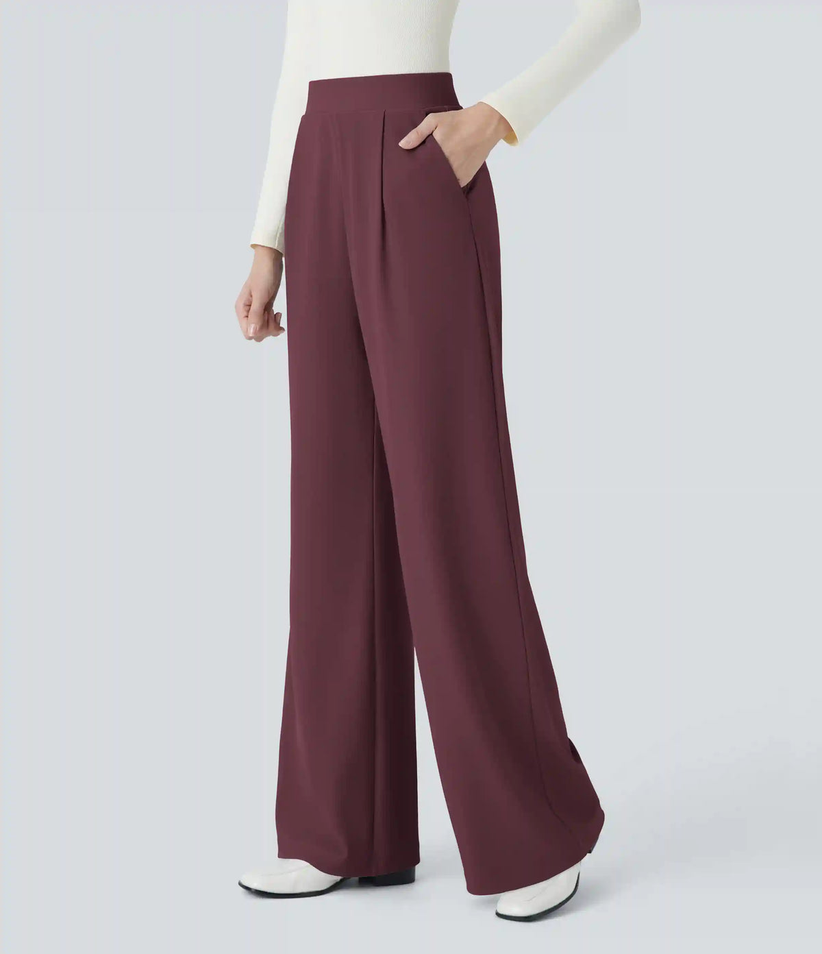 Halara Flex™ High Waisted Body Sculpt Waist-Slimming Pocket Wide Leg Micro Waffle Work Pants
