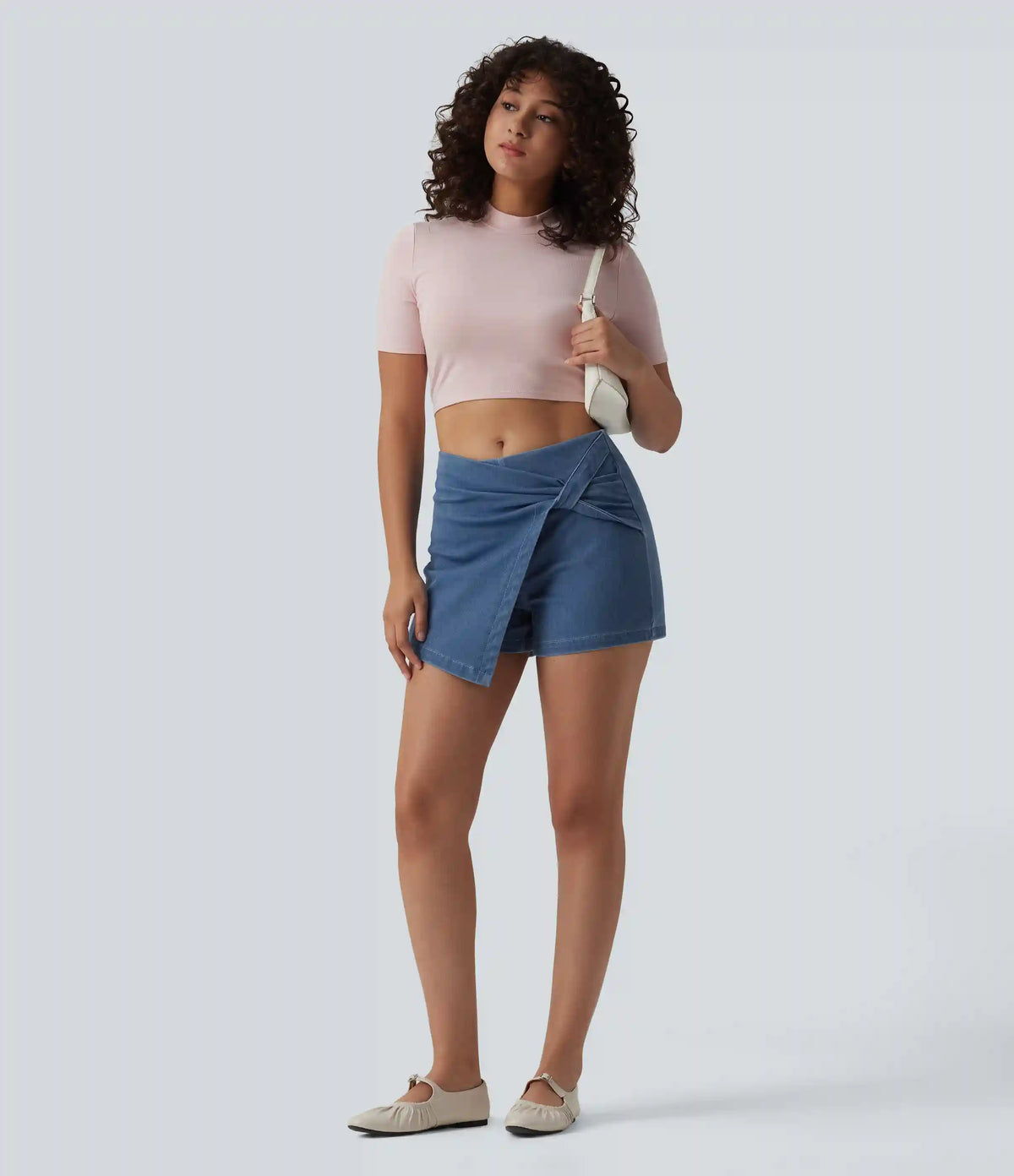 Halara Flex™ Mid Rise Micro Mini Denim Casual Skort