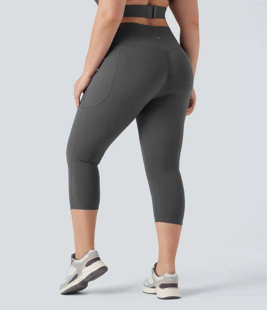 Plus Size Halara UltraSculpt™ High Waisted Butt Lifting Tummy Control Capri Training Leggings with Pockets