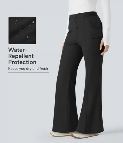 Water Repellent Abrasion-Resistant Low Rise Hiking Bootcut Pants with Pockets