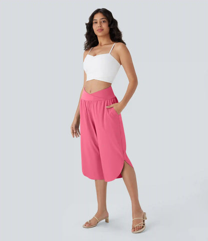 Breezeful™ High Waisted Crossover Pocket Quick Dry Capri Pants
