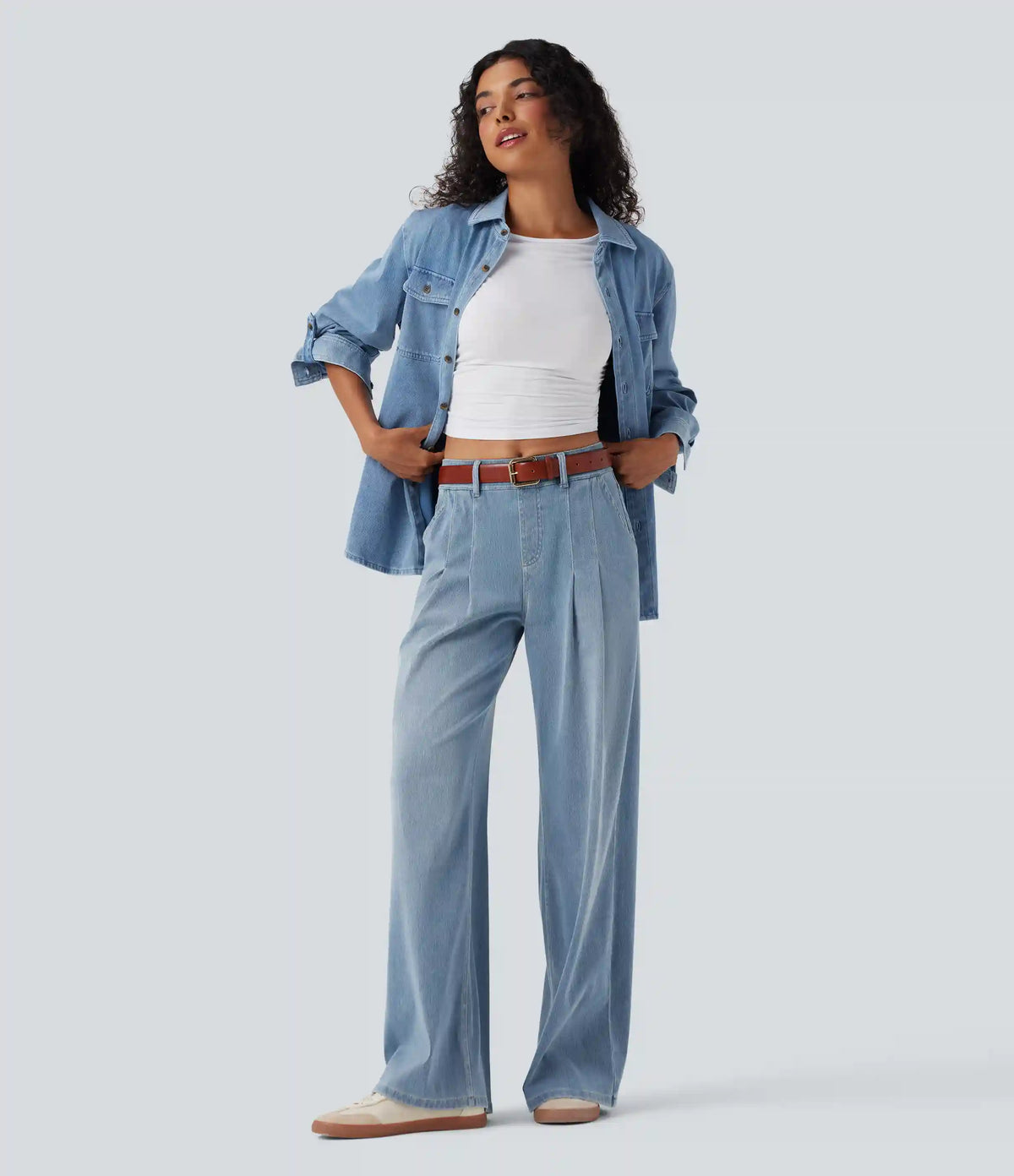Halara Flex™ Mid Rise Wide Leg Casual Jeans with Pockets