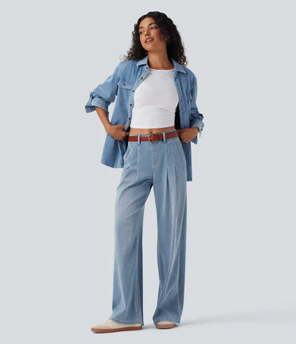 Halara Flex™ Mid Rise Wide Leg Casual Jeans with Pockets