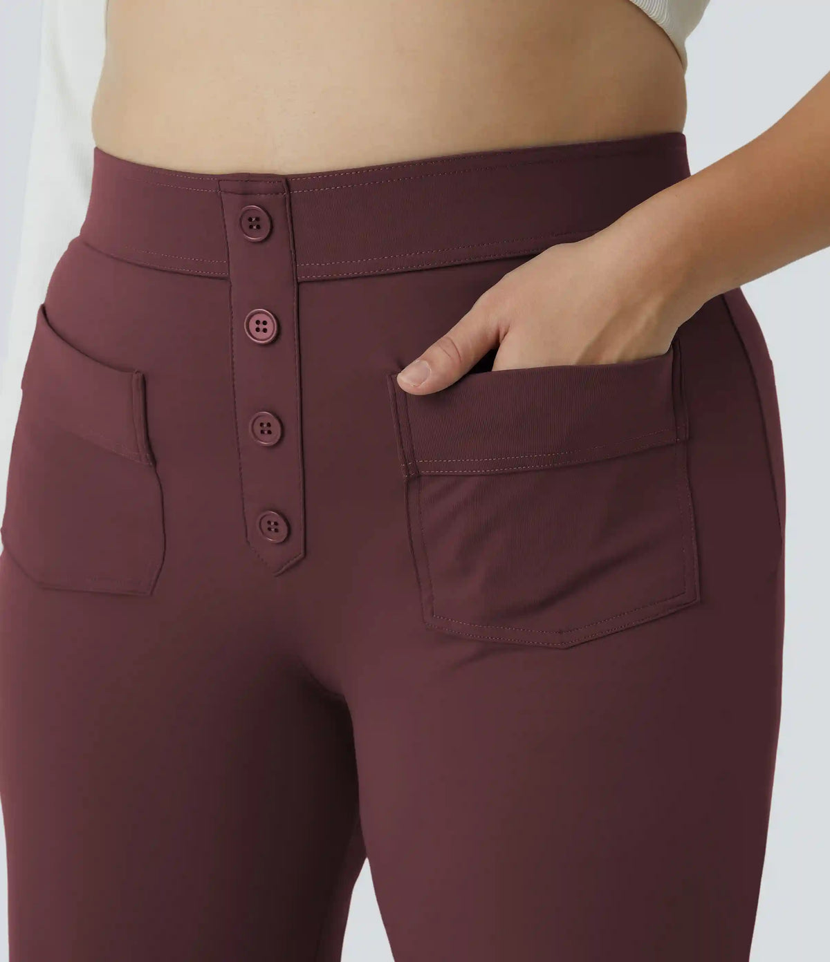 DayStretch High Waisted Pockets Straight Leg Casual Plus Size Pants