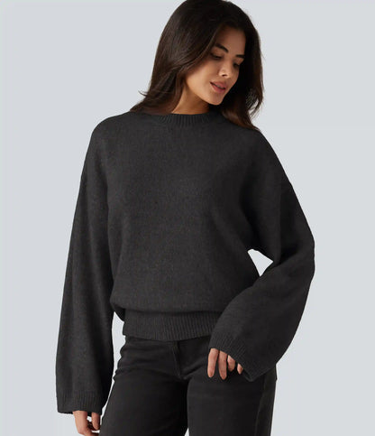 Stand Collar Long Sleeve Work Sweater