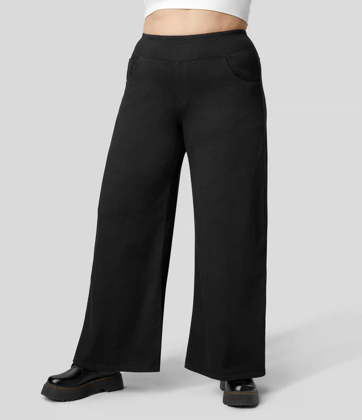 Halara Flex™ High Waisted Pockets Baggy Wide Leg Loose Casual Plus Size Jeans