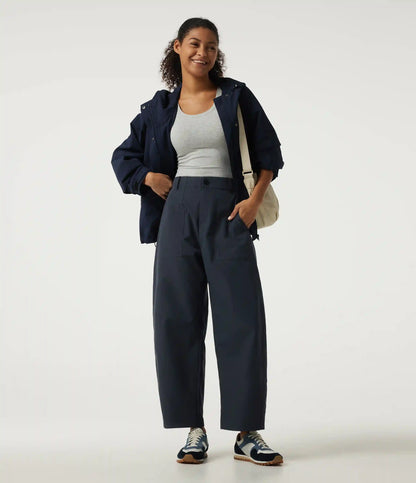 High Waisted Barrel Leg Hiking Pants with Pockets