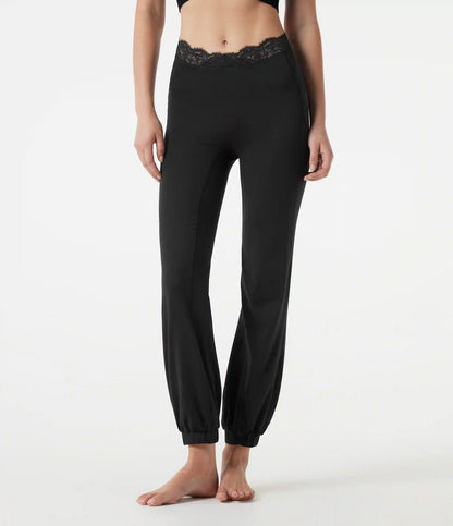 SoftlyZero™ High Waisted Contrast Lace Dance Balloon Joggers with Pockets