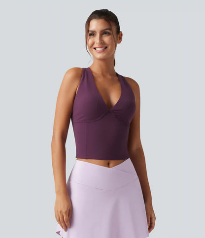 SoftlyZero™ V Neck Built-in-Bra Yoga Tank Top