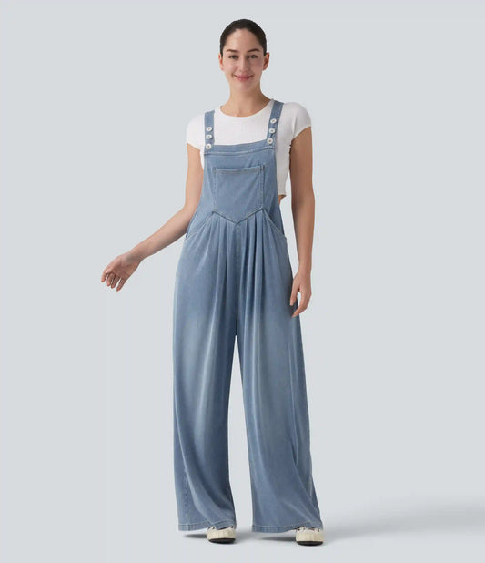Halara Flex™ Adjustable Straps Draped Lyocell Casual Baggy Overalls with Pockets