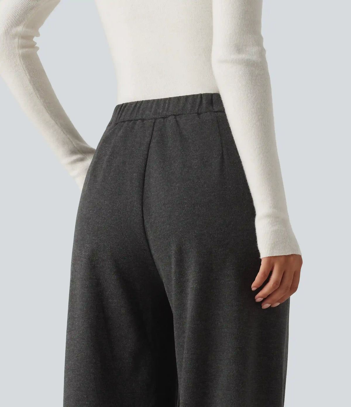 High Waisted Wide Leg Work Pants with Pockets