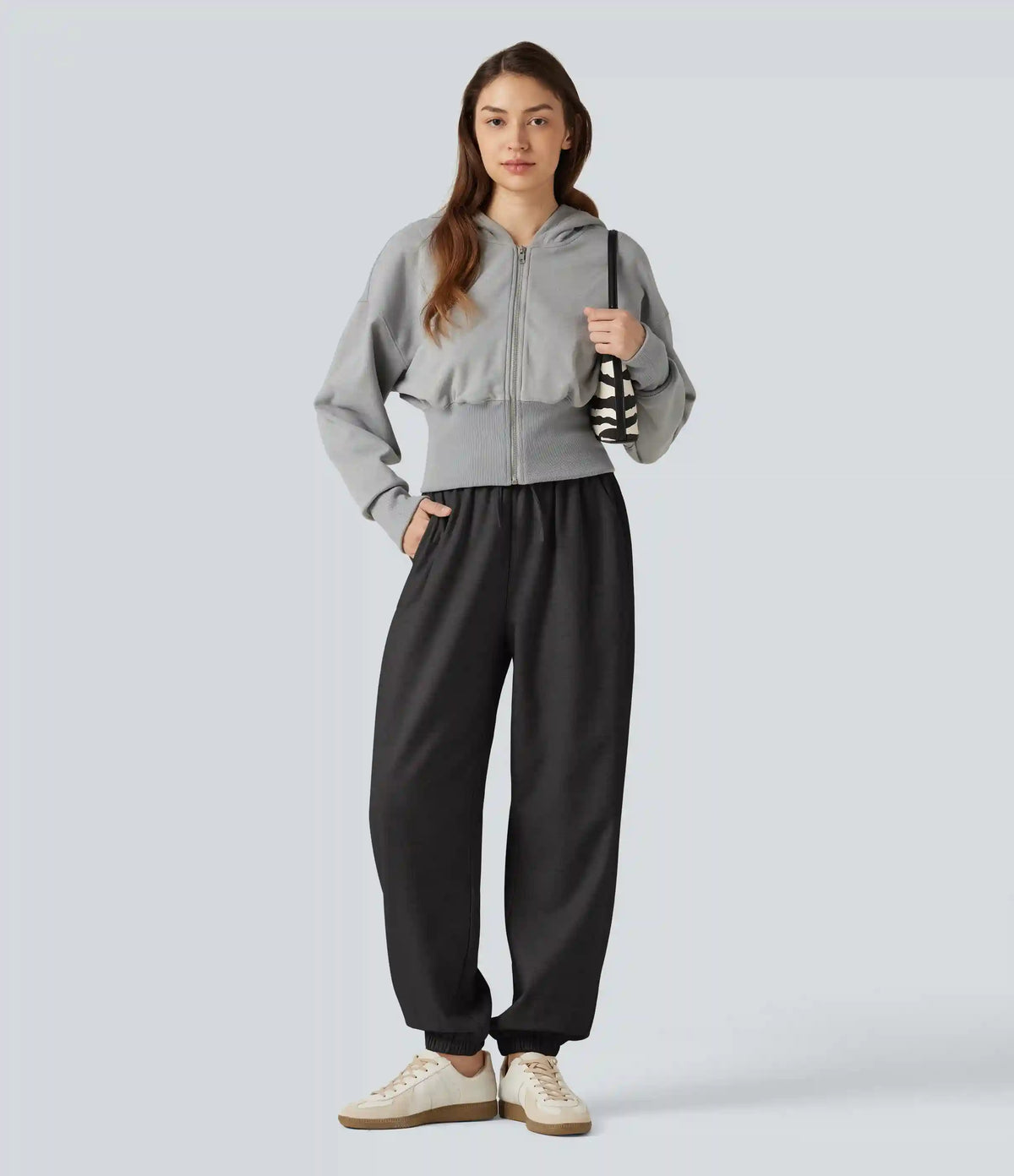 High Waisted Drawstring Casual Joggers with Pockets