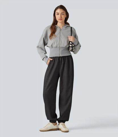 High Waisted Drawstring Casual Joggers with Pockets