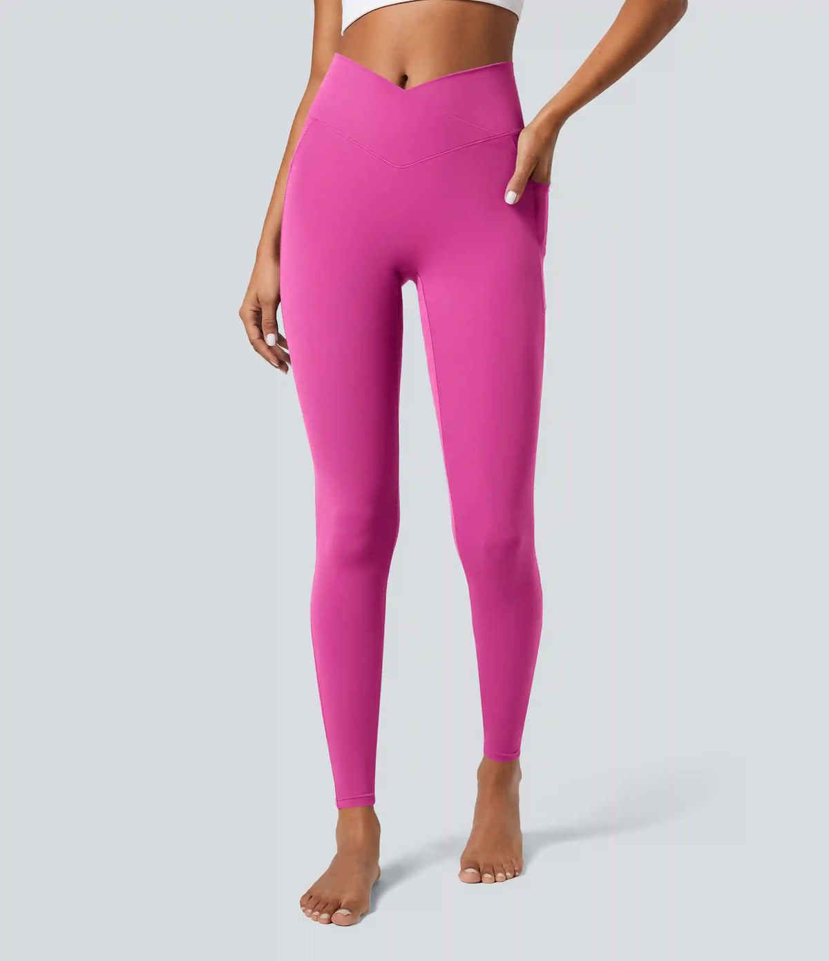 SoftlyZero™ Crossover Pocket Plain Leggings