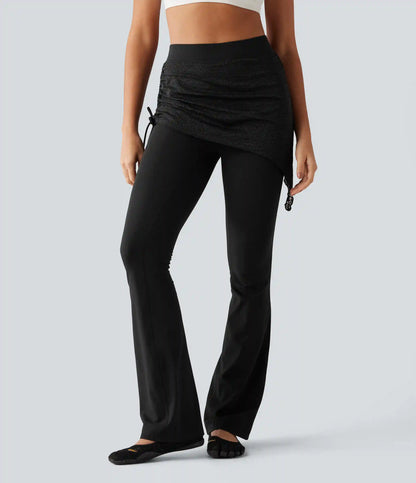 Halara UltraSculpt™ High Waisted Contrast Lace Leopard Print Bootcut Yoga Leggings with Pockets