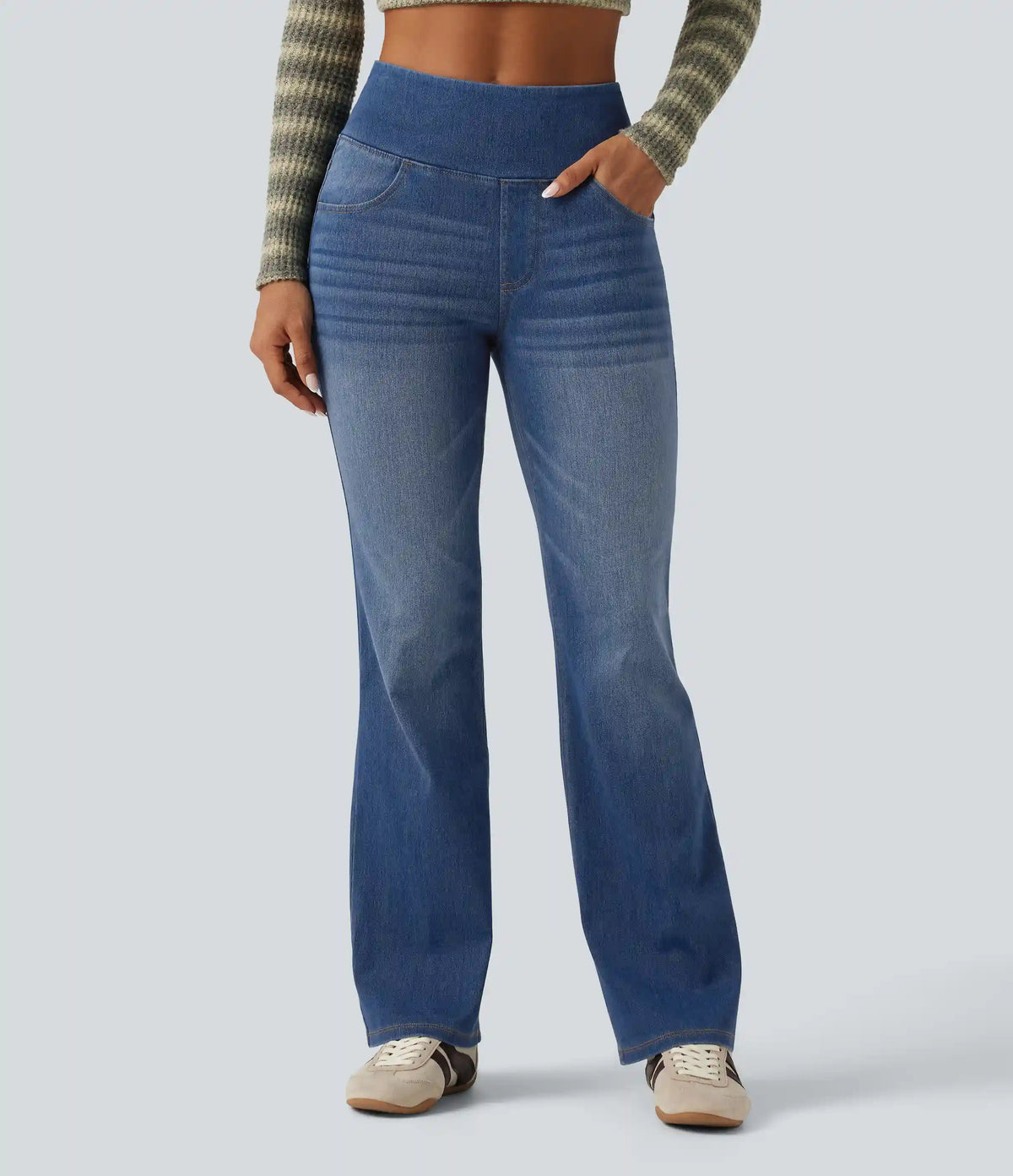 Halara Flex™ High Waisted Tummy Control Bootcut Casual Jeans with Pockets
