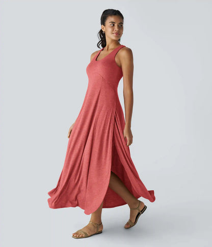 U Neck Flowy Maxi Casual Tank Dress