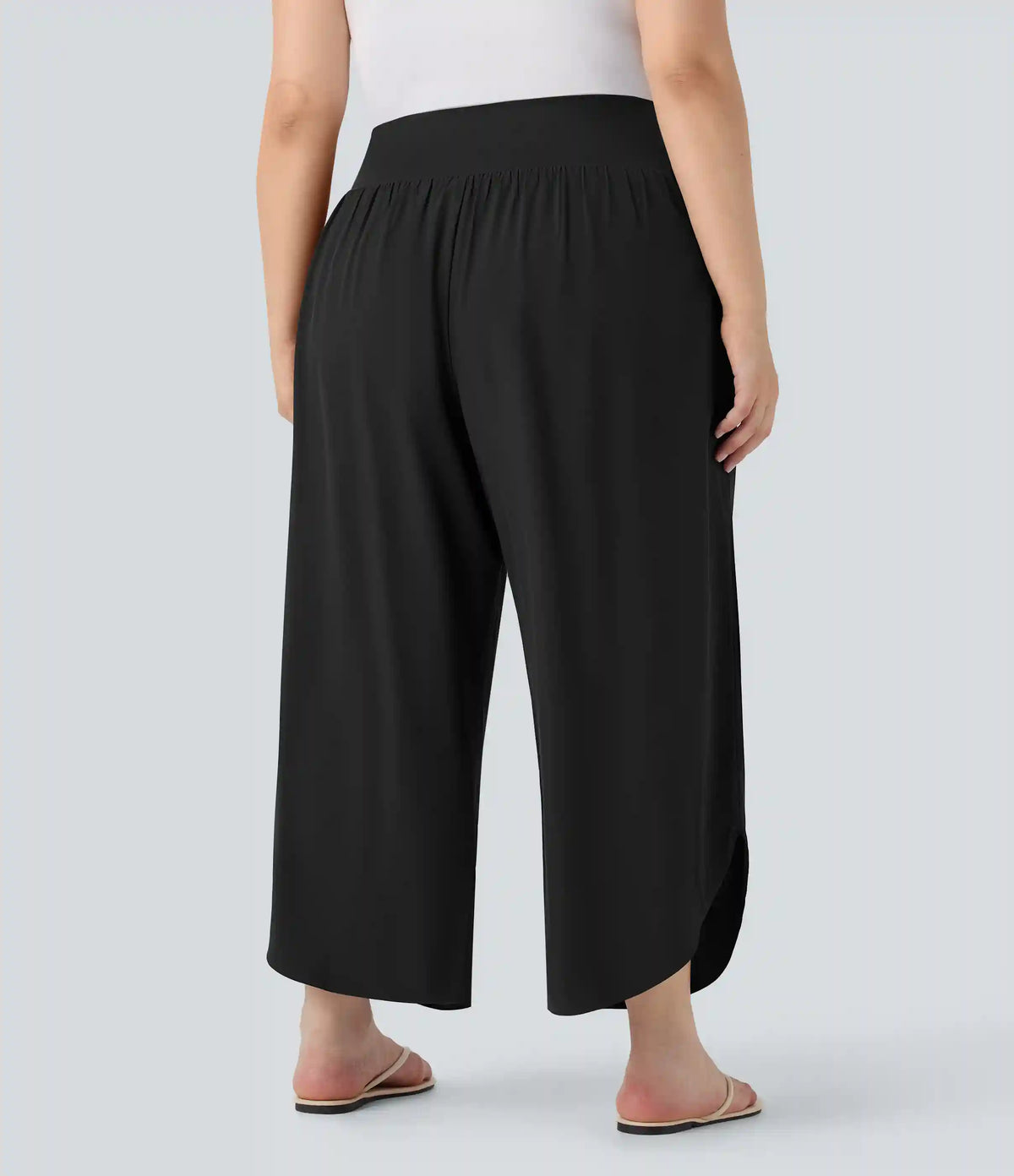 Plus Size Breezeful™ High Waisted Tummy Control Hem Quick Dry Pants with Pockets