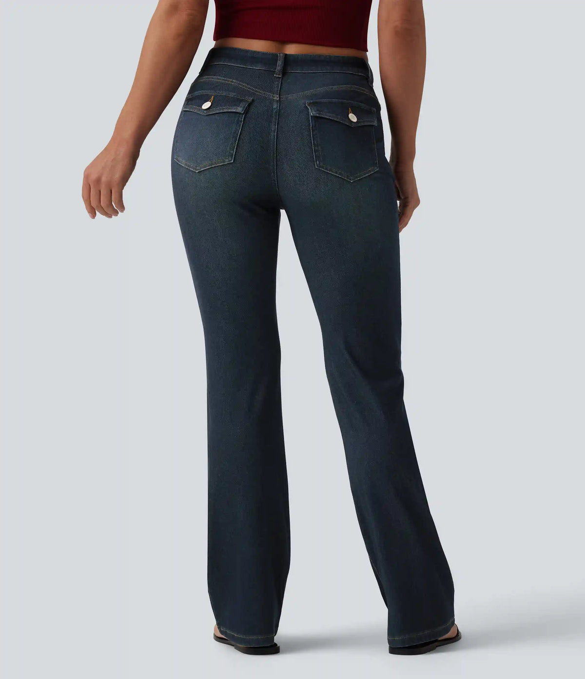 Halara Flex™ Low Rise Bootcut Draped Lyocell Casual Jeans with Pockets