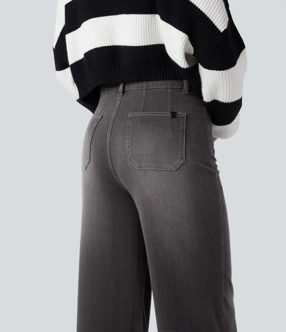 Halara Flex™ High Waisted Tummy Control Wide Leg Casual Jeans with Pockets