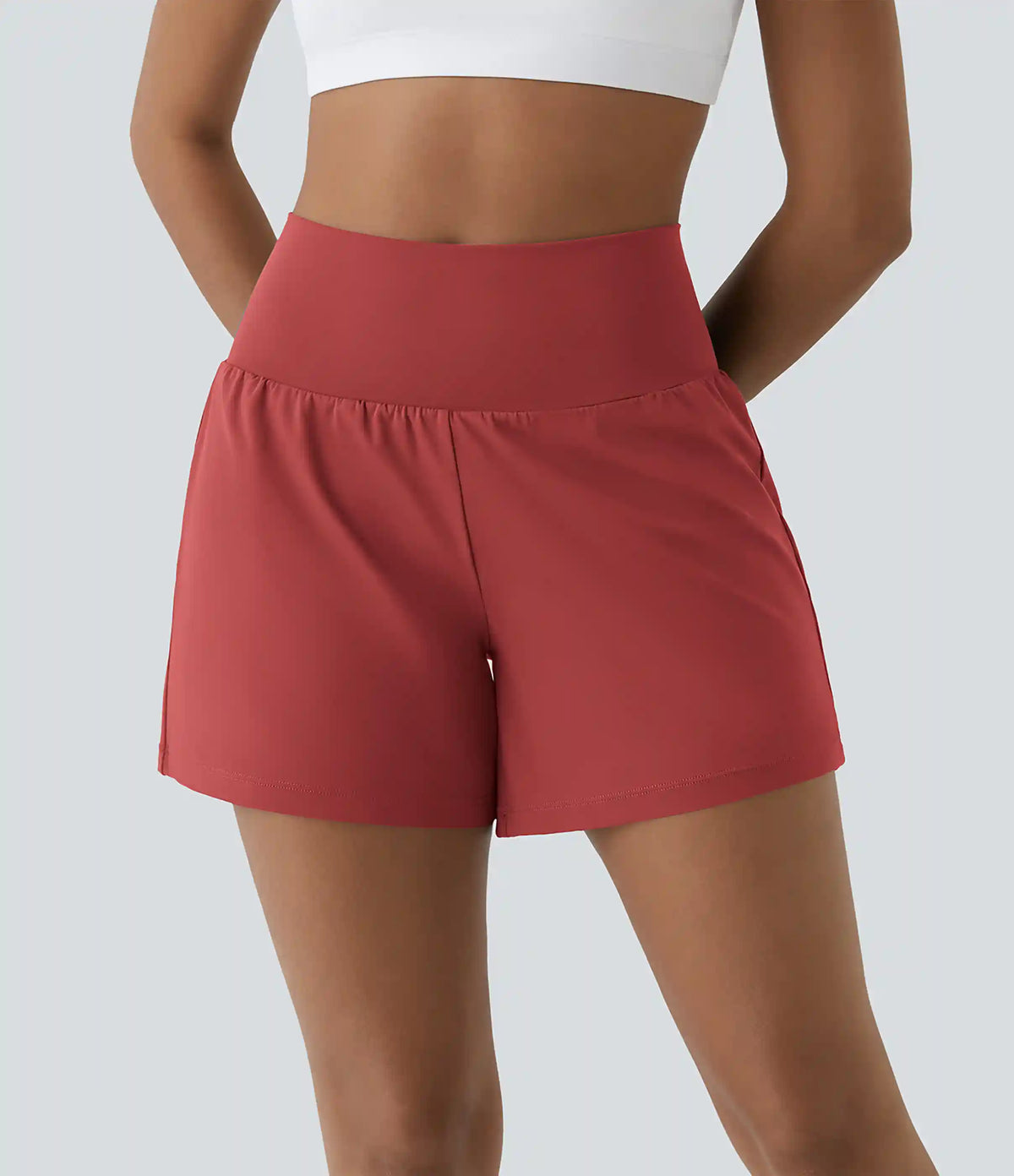 SoftlyZero™ Airy Super High Waisted 2-in-1 InstantCool Yoga Shorts 5'' with Pockets-Longer Length