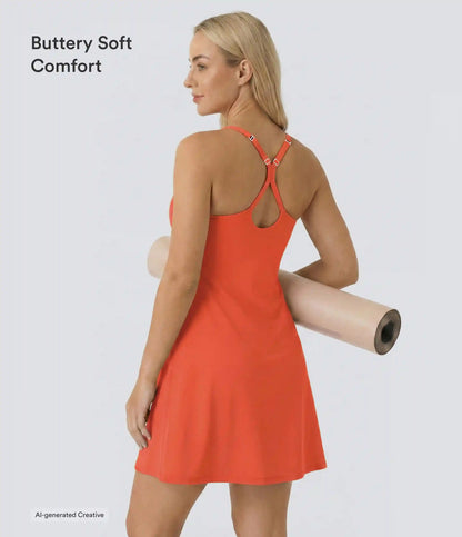 SoftlyZero™ Airy Cut Out 2-in-1 Pocket InstantCool Longer Active Dress