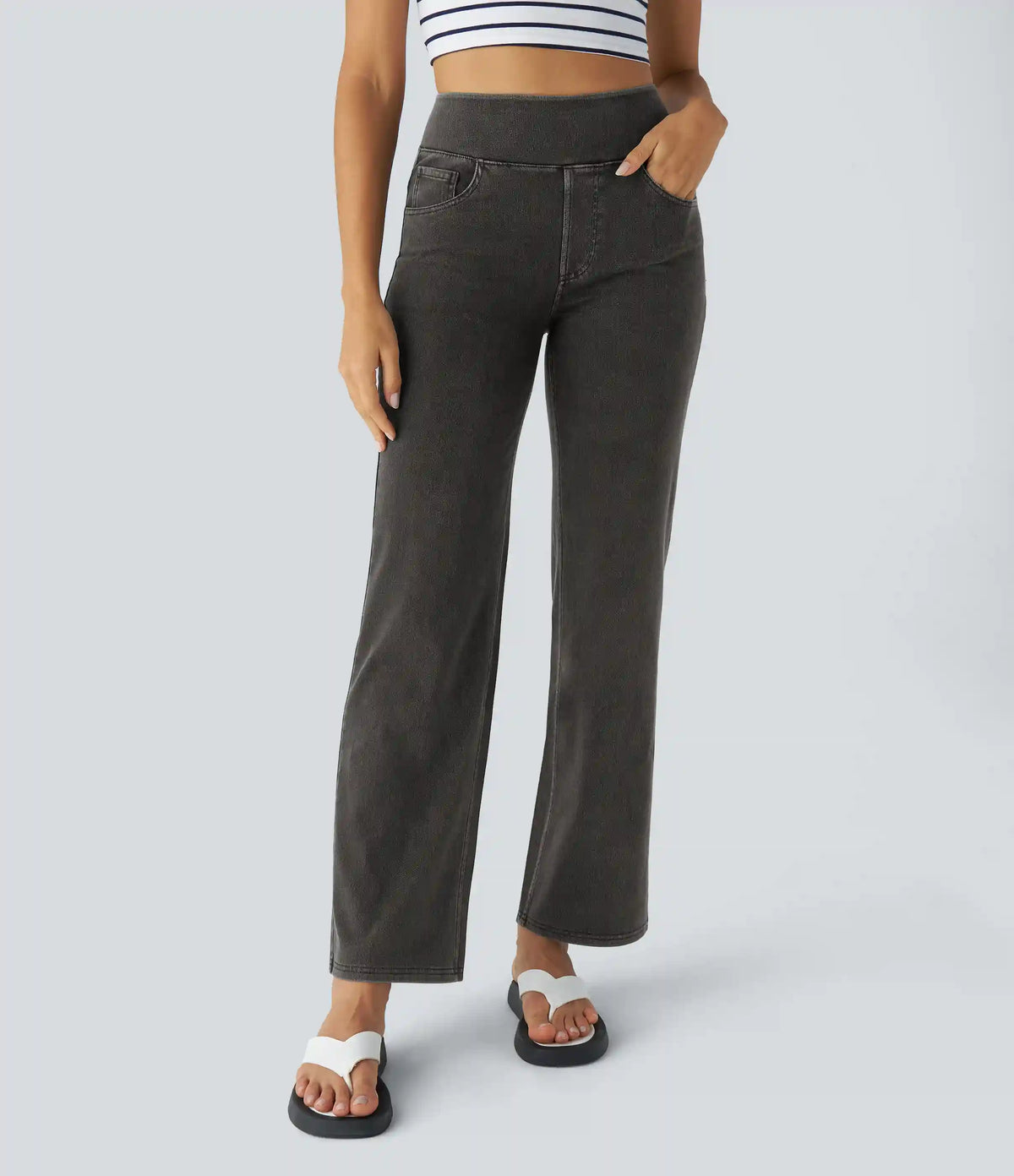 Halara Flex™ High Waisted Pockets Straight Leg Work Jeans