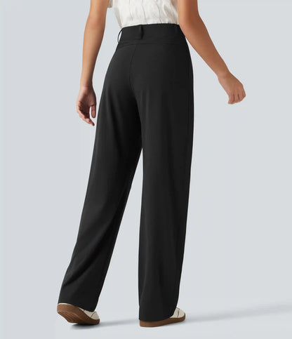 DayStretch High Waisted Barrel Leg Casual Pants with Pockets
