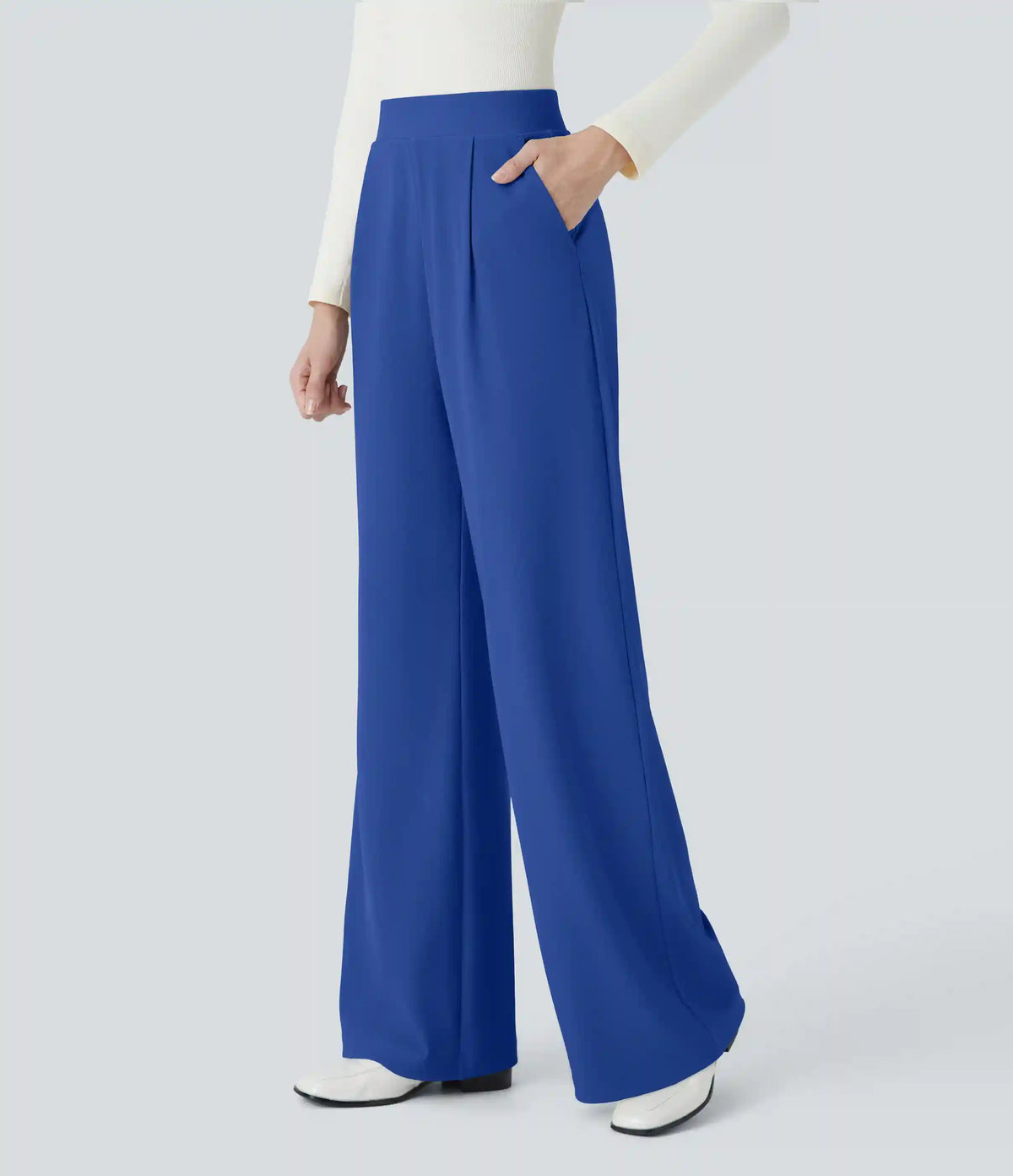 Halara Flex™ High Waisted Body Sculpt Waist-Slimming Pocket Wide Leg Micro Waffle Work Pants