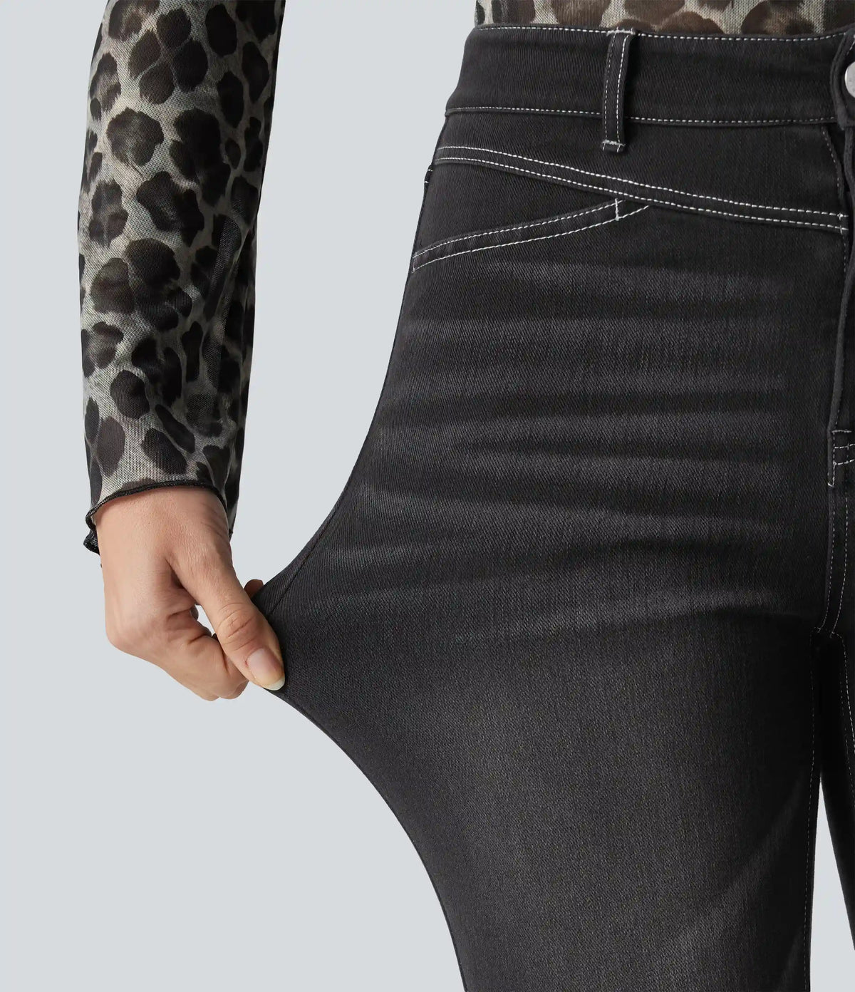 Halara Flex™ High Waisted Split Capri Casual Slim Jeans with Pockets