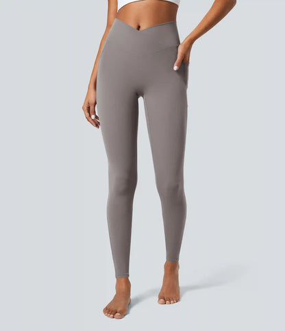 SoftlyZero™ Crossover Pocket Plain Leggings