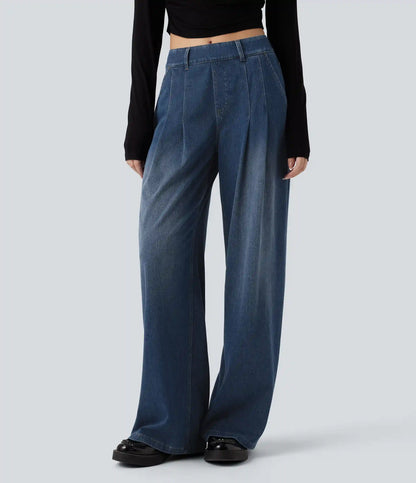 Halara Flex™ Mid Rise Wide Leg Casual Jeans with Pockets