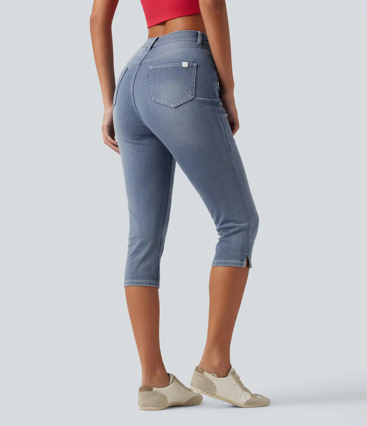 Halara Flex™ High Waisted Split Capri Casual Slim Jeans with Pockets