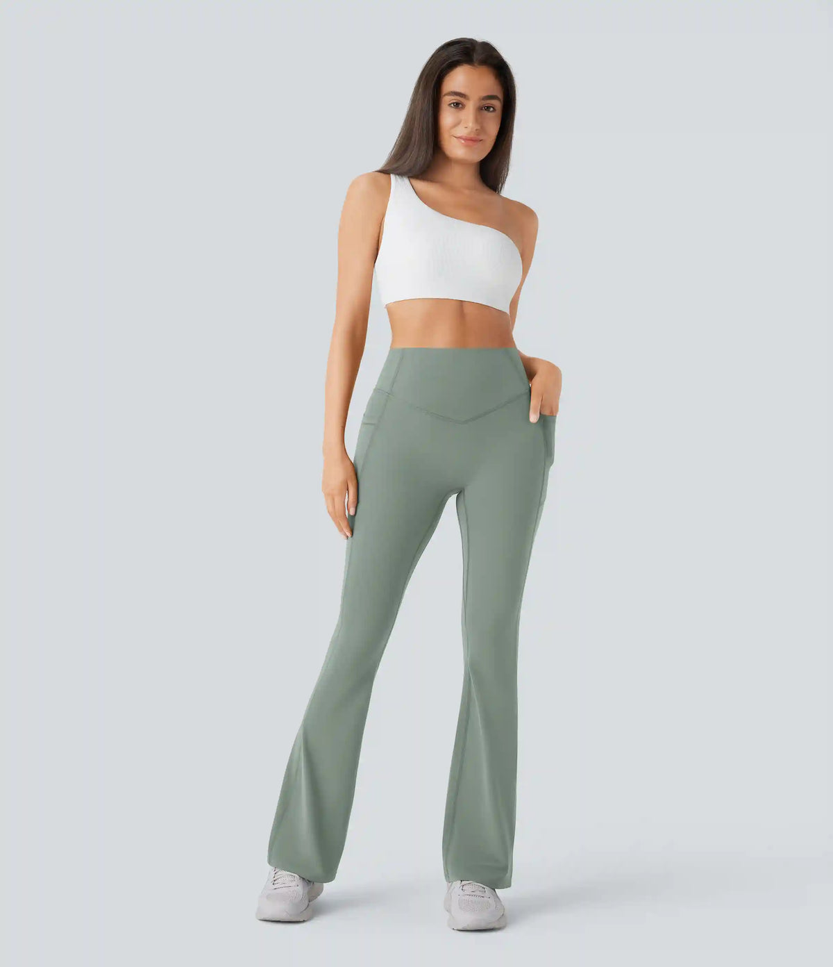 Halara UltraSculpt™ High Waisted Scrunch Butt Lifting Tummy Control Pocket Shaping Yoga Bootcut Leggings