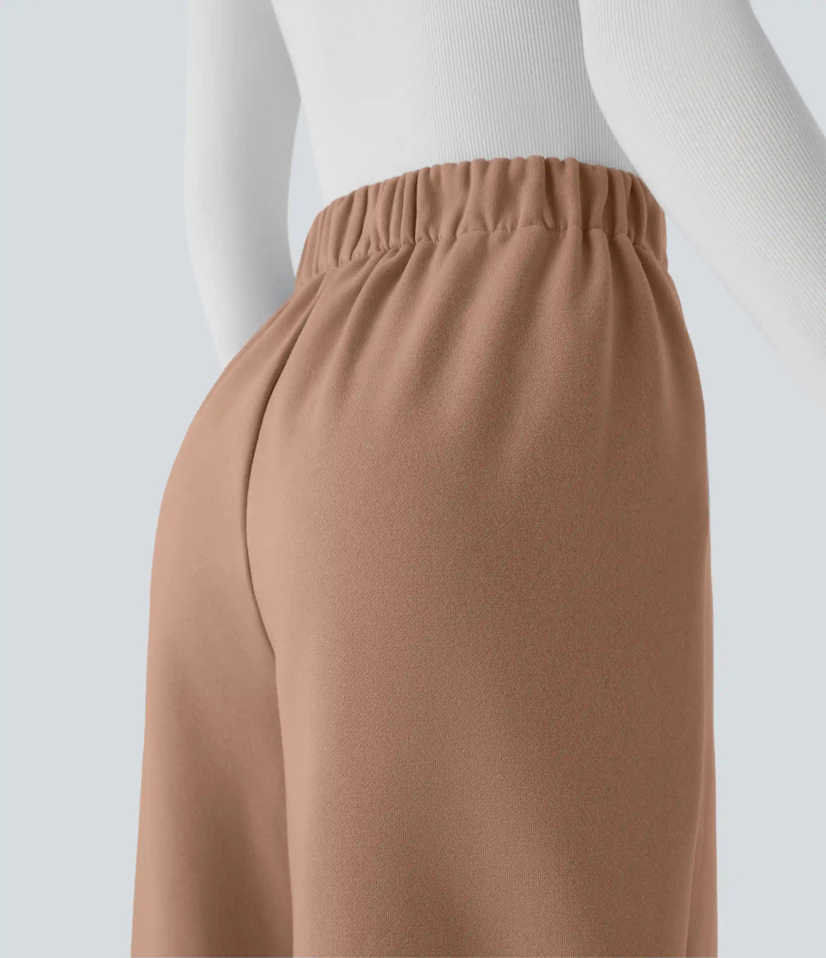 High Waisted Pocket Wide Leg Fleece Casual Pants