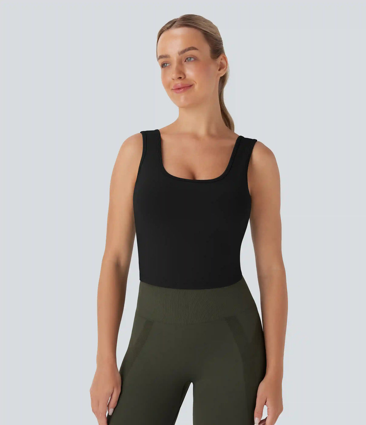 U Neck Crossover Dance Tank Top DD-F Cups