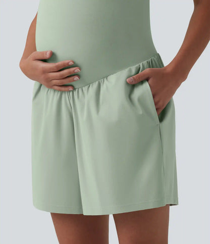 Softlyzero™ Airy Super High Waisted 2-in-1 InstantCool Yoga Maternity Shorts 7'' with Pockets